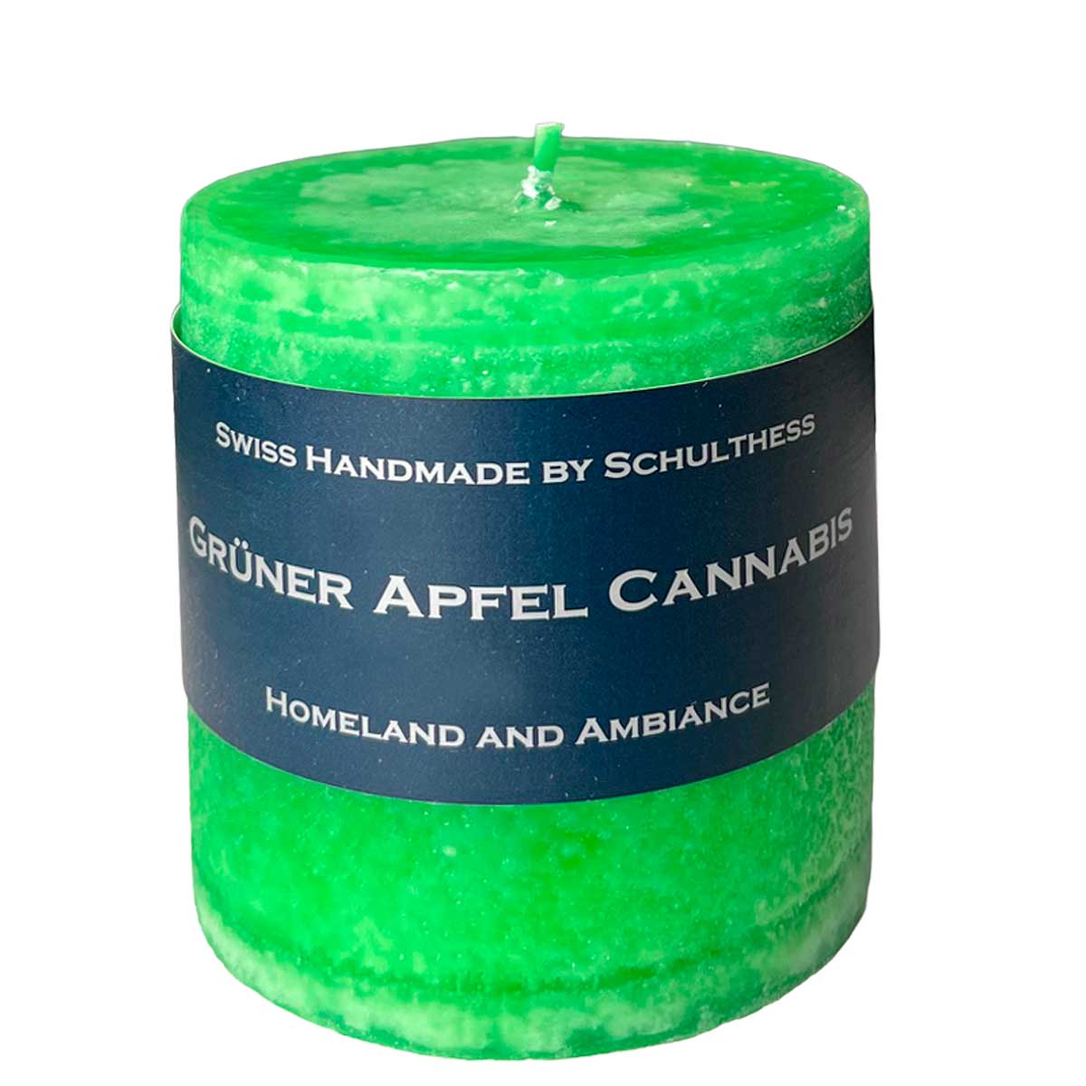Schulthess Stumpenkerze - Duft Grüner Apfel / Cannabis