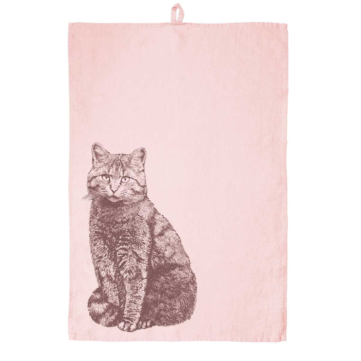 "Wildkatze Rosa" - Geschirrtuch · Frohstoff
