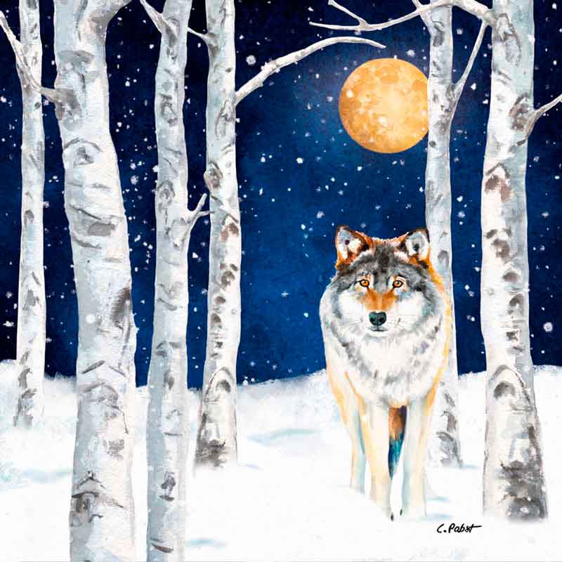  "Winter Wolf,  große Papierservietten von PPD