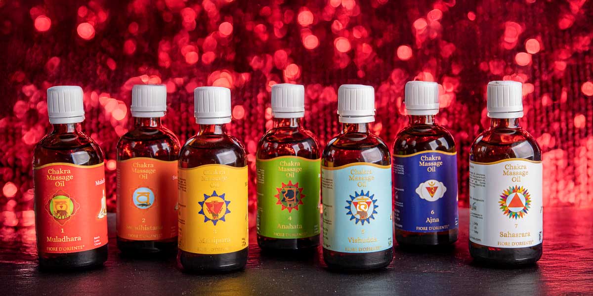 Chakra Massageöle von Berk – sieben ätherische Öle für Muladhara bis Sahasrara Chakren, harmonisierend und energetisierend, natürliche Aromatherapie für Körper und Seele.