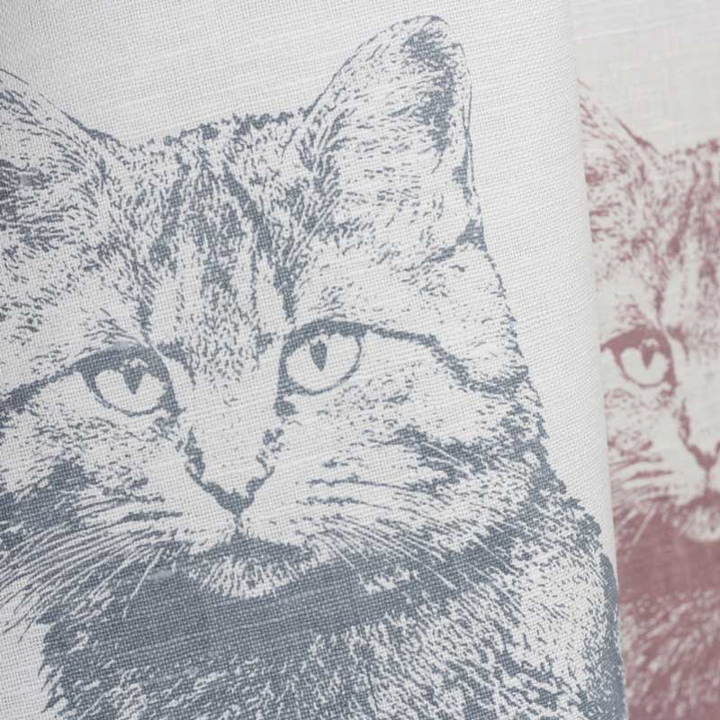 Frohstoff Geschirrtuch mit Wildkatze – detailreiches Katzenmotiv im Handdruck auf hochwertigem Leinen, nachhaltiges Design aus Hamburg für Tierliebhaber.