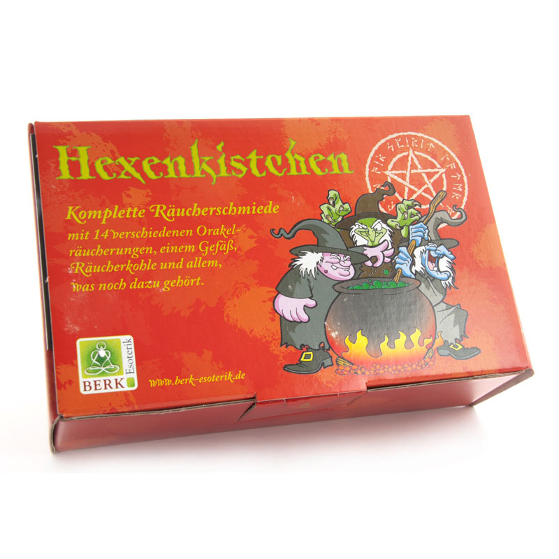 Berk’s Hexenkistchen – magisches Räucherset mit 14 Orakelräucherungen, Räuchergefäß, Kohle und Zubehör für kreative Rituale und zauberhafte Räuchermomente.