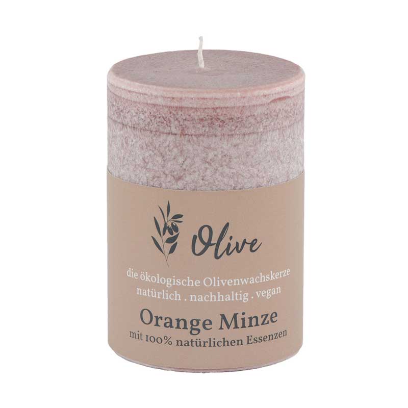 Orange & Minze / Olivenwachs Duftkerze mit 100% reinen Essenzen - von Schulthess Kerzen