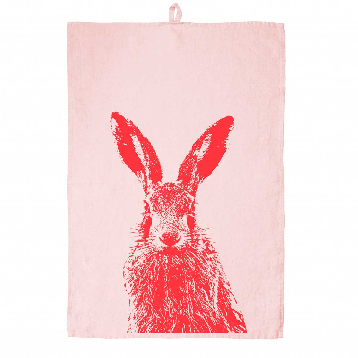 "Feldhase koralle" - Geschirrtuch von Frohstoff