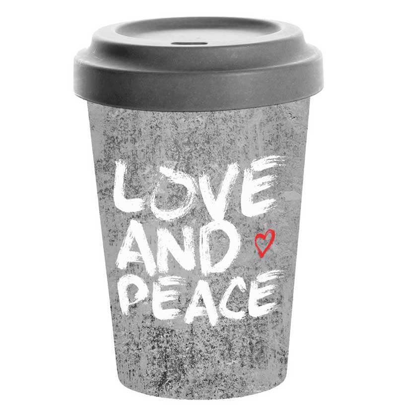 Love & Peace - Travel Mug Bamboo