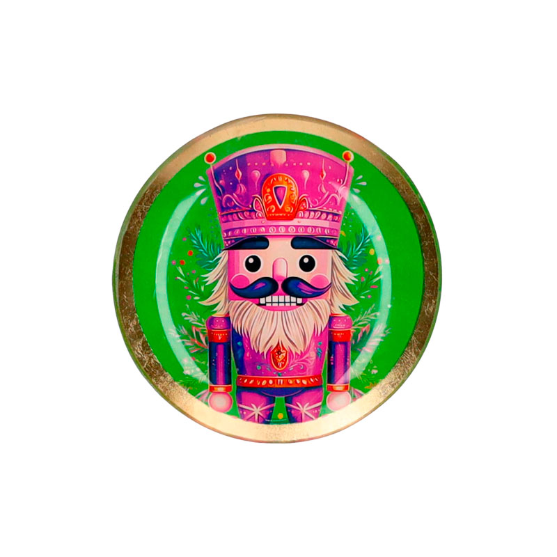 Love Plates - Glasteller "Nussknacker grün/lila" von Gift Company