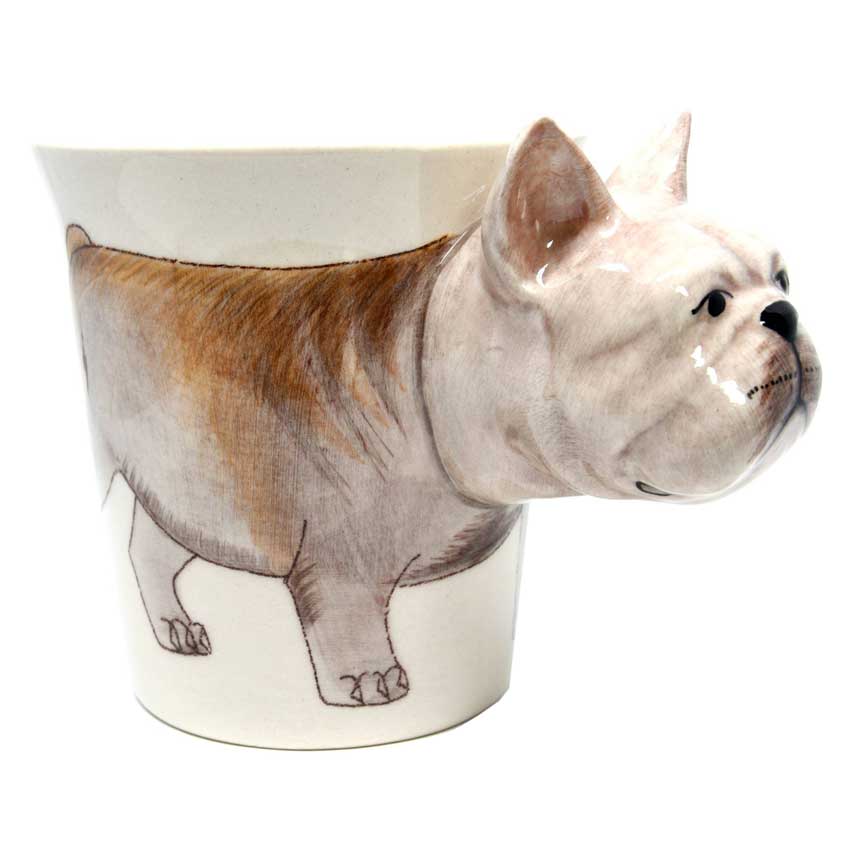 French Bulldog /  Porzellan - Keramiktasse 