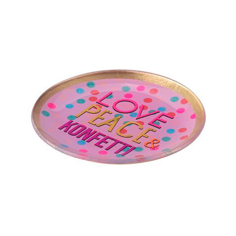 Love Plates - Glasteller "Love, Peace & Konfetti" von Gift Company