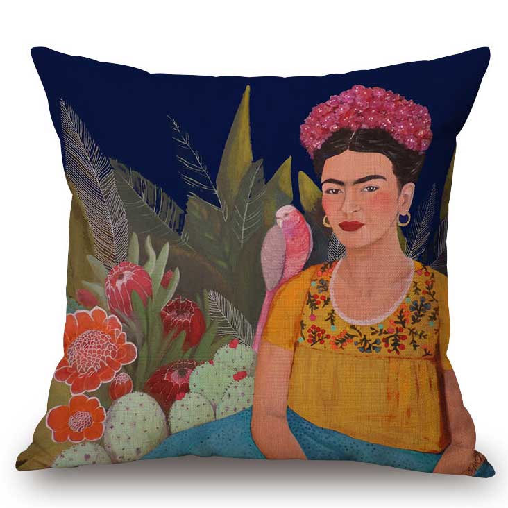 Sofakissen / Dekokissenhülle "Frida - licious navy" -  45 cm x 45 cm Sofakissen / Dekokissenhülle "Frida - licious navy" -  45 cm x 45 cm