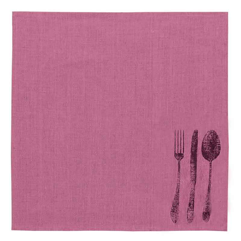 "Besteck - Farbe Erika " - Stoffservietten · Frohstoff