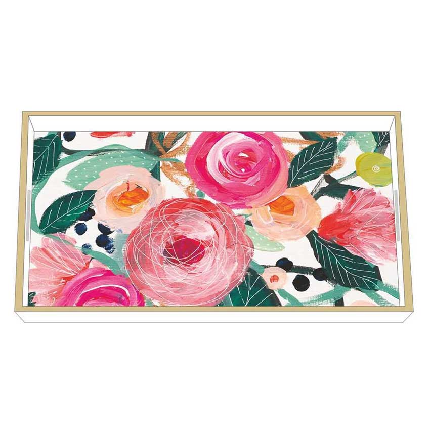 "La Belle Rose" / Wooden Lacquer Tray - Tablett von PPD "La Belle Rose" / Wooden Lacquer Tray - Tablett von PPD