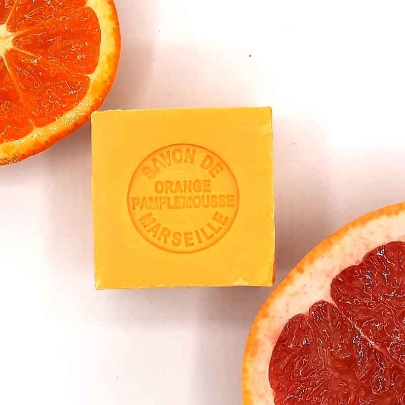 Orange - Grapefruit, Mimose, Jasmin & Verveine - 4 Würfelseifen von Senteurs de France