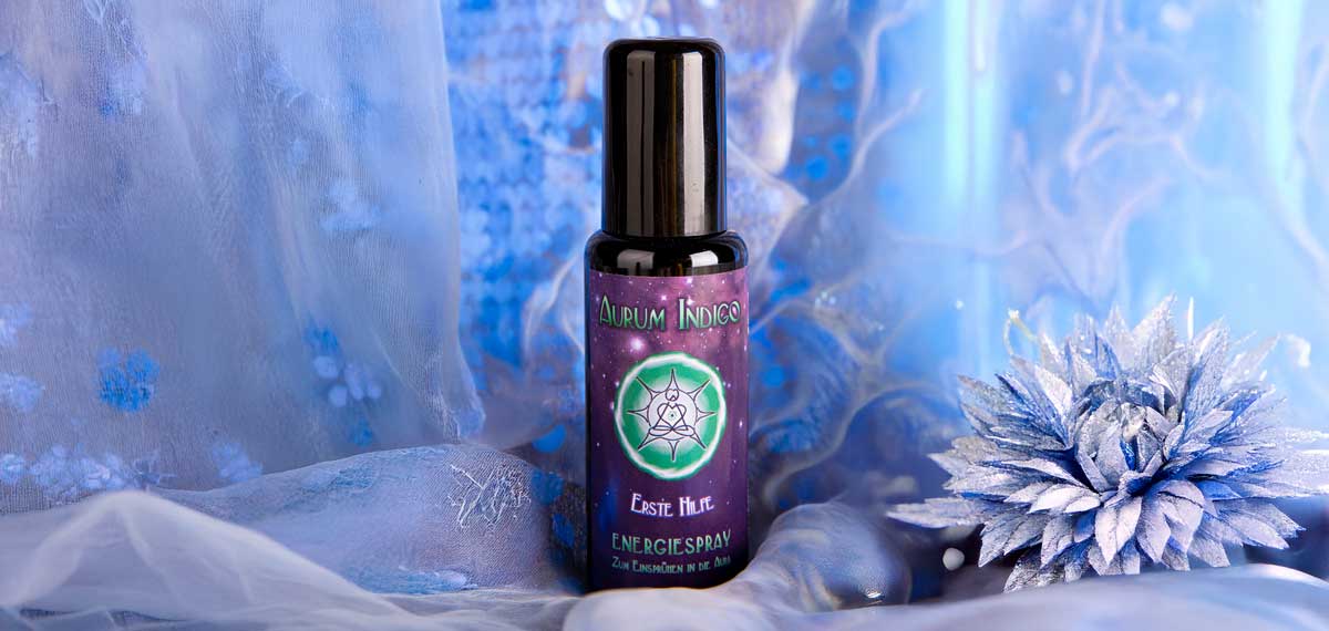 Aurum Indigo Erste Hilfe Energiespray – beruhigendes Aura-Spray zur schnellen Regeneration von Körper und Geist, harmonisiert Energiefluss und stärkt das innere Gleichgewicht.