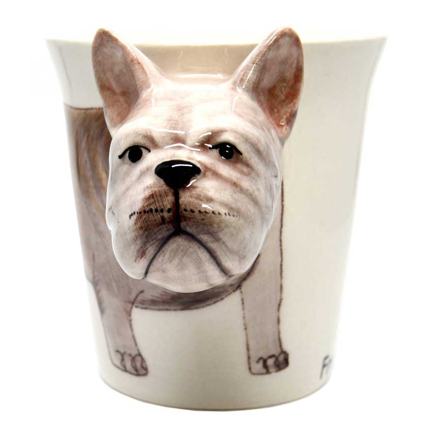 French Bulldog /  Porzellan - Keramiktasse 